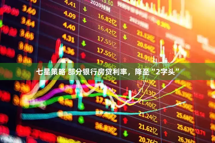 七星策略 部分银行房贷利率，降至“2字头”